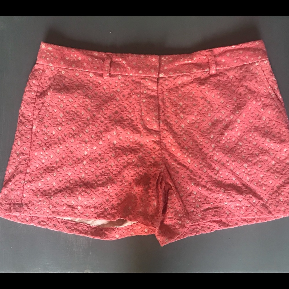 Coral pink lace Loft shorts size 8 EUC